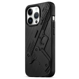 3D Weapon/Gun Matte Silicone Back Cover for Apple iPhone 14 Pro