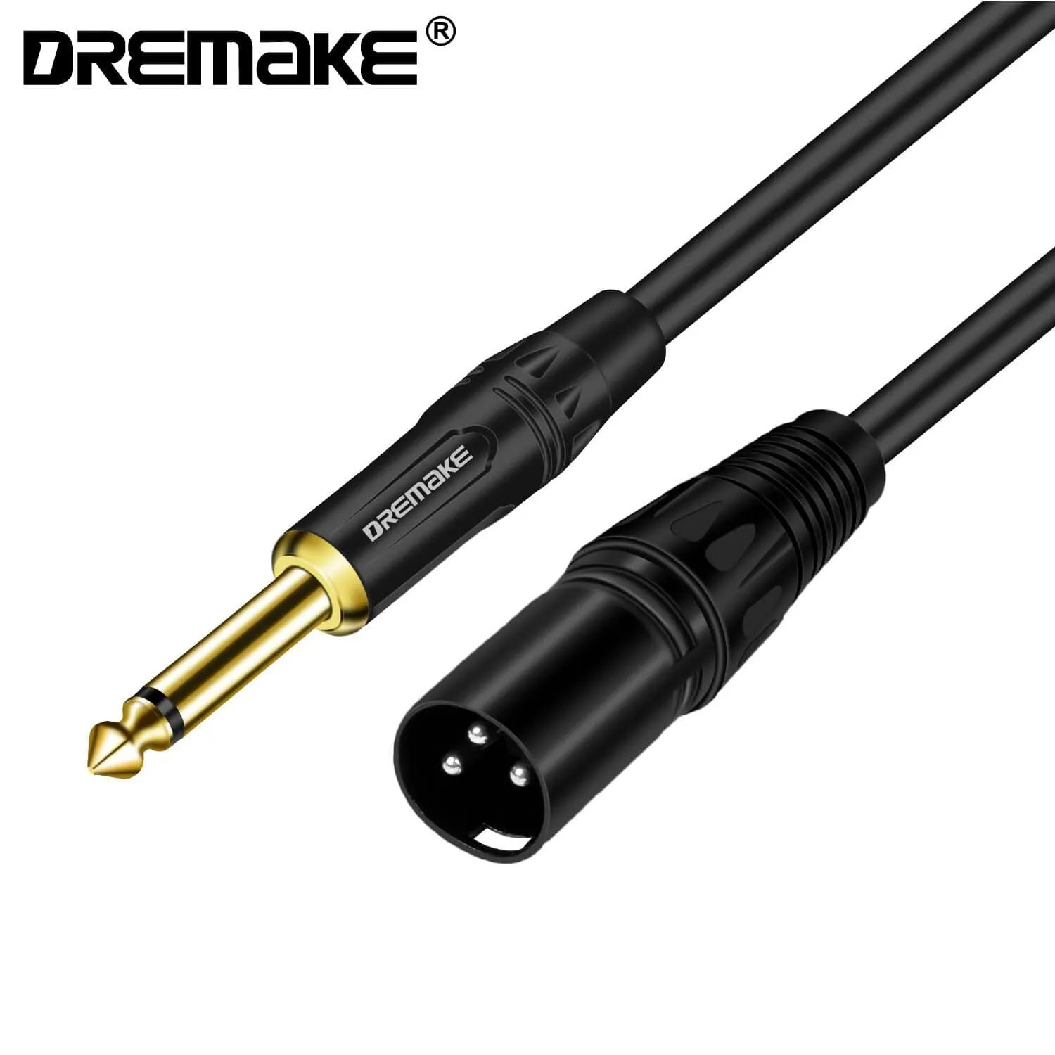 6.5mm/6.35 mm 1/4 Inch TS Male to XLR Male Audio Stereo Mic Cable Mono 1/4'' to XLR Cable for Speaker, Stage, Pro Audio