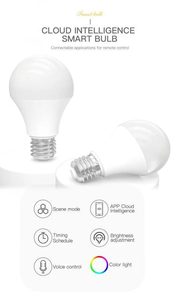 9W Wifi E27 Dimmable RGB Voice Control Smart Bulb