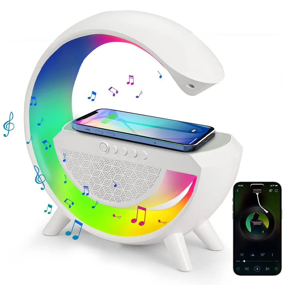 AN-2301 Smart RGB Lamp Speaker With Wireless Charger