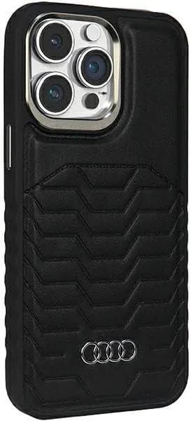 Audi Synthetic Leather Hard Case with MagSafe for iPhone 15 Pro 6.1" Black - AU-TPUPCMIP15P-GT/D3-BK