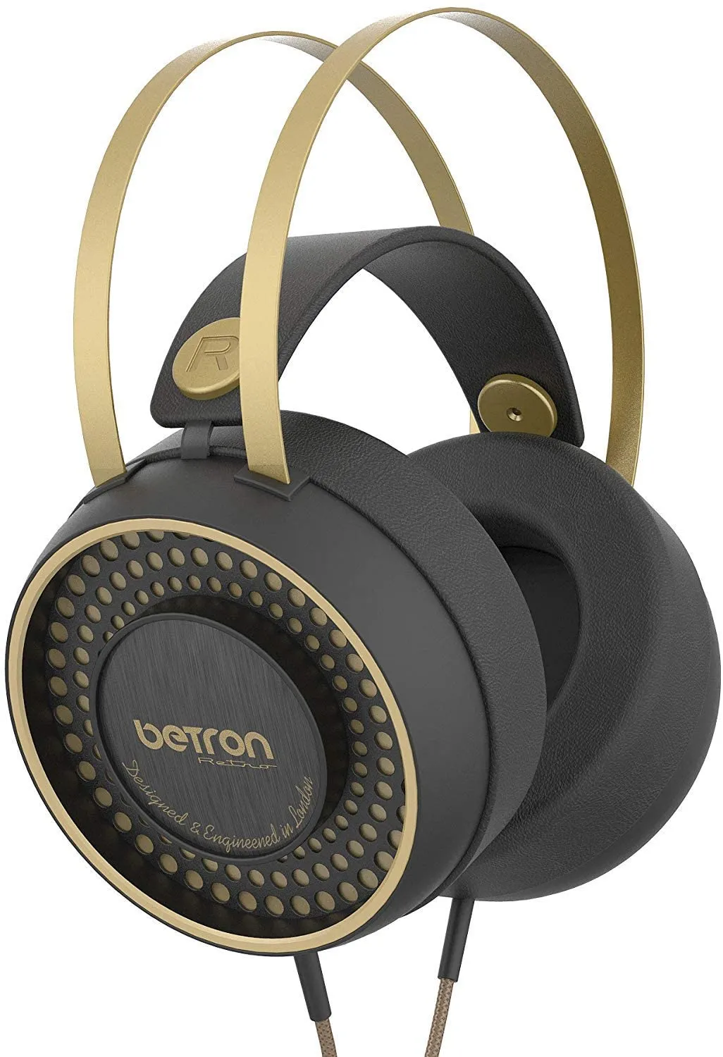 Betron Retro Over Ear Headphones Noise Isolating Bass Driven Sound Self Adjusting Headband