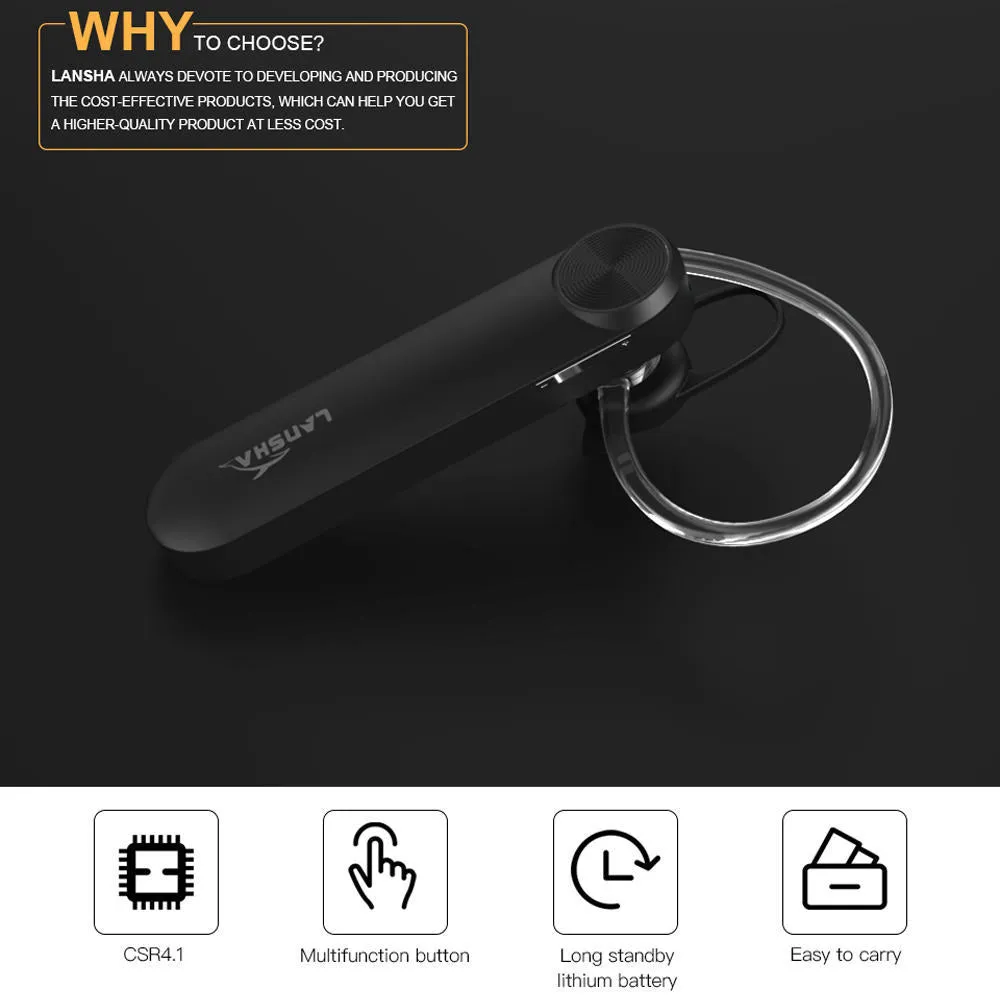 Bluetooth Headset Wireless Earphones with Mic Headphones