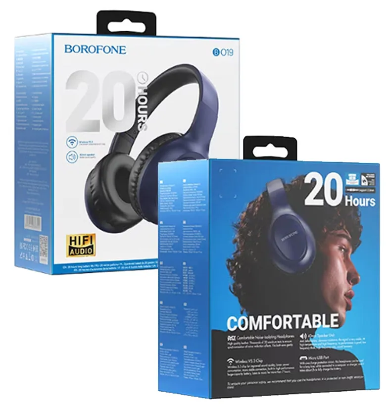 Borofone B019 Wireless Bluetooth Headphones V5.3 with 20 Hours Playback