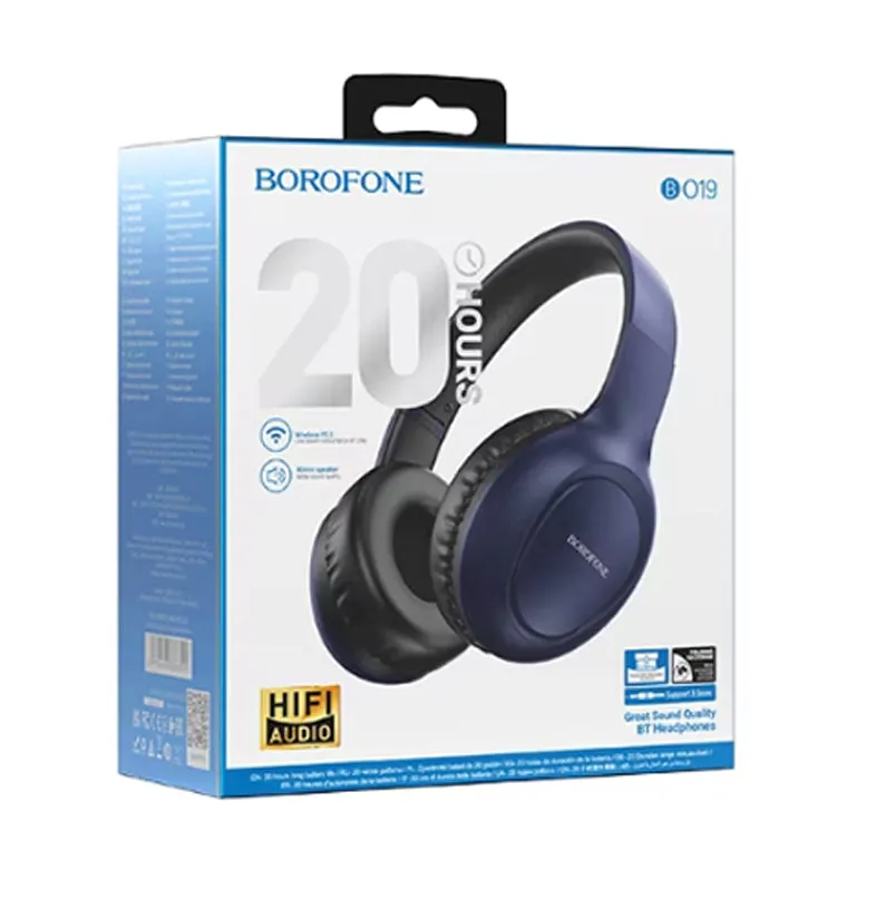 Borofone B019 Wireless Bluetooth Headphones V5.3 with 20 Hours Playback