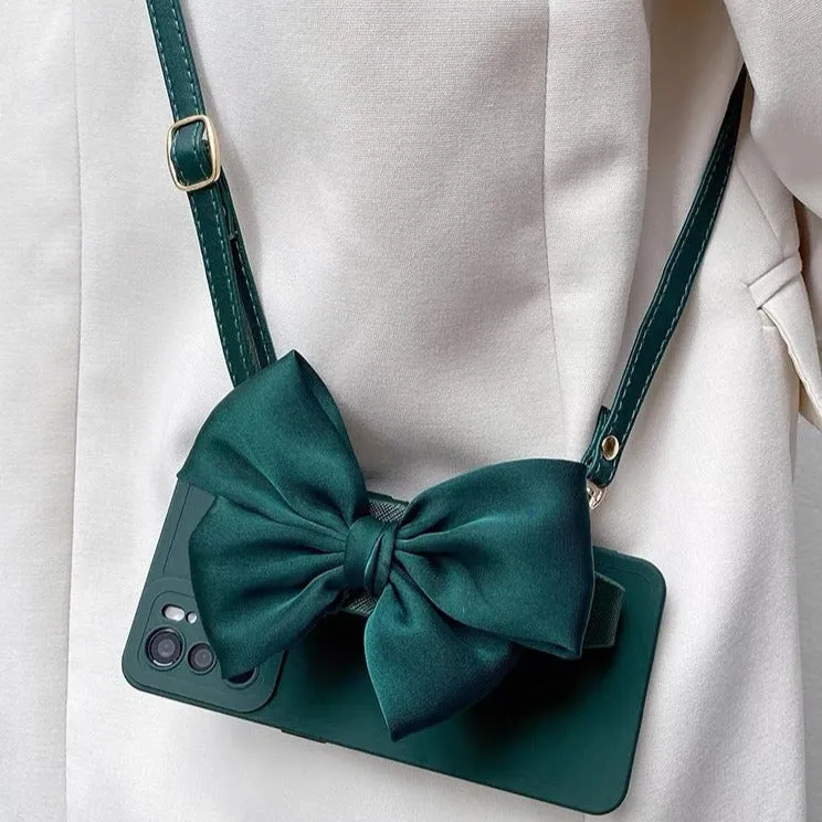 Bowknot Wristlet Solid Phone Case