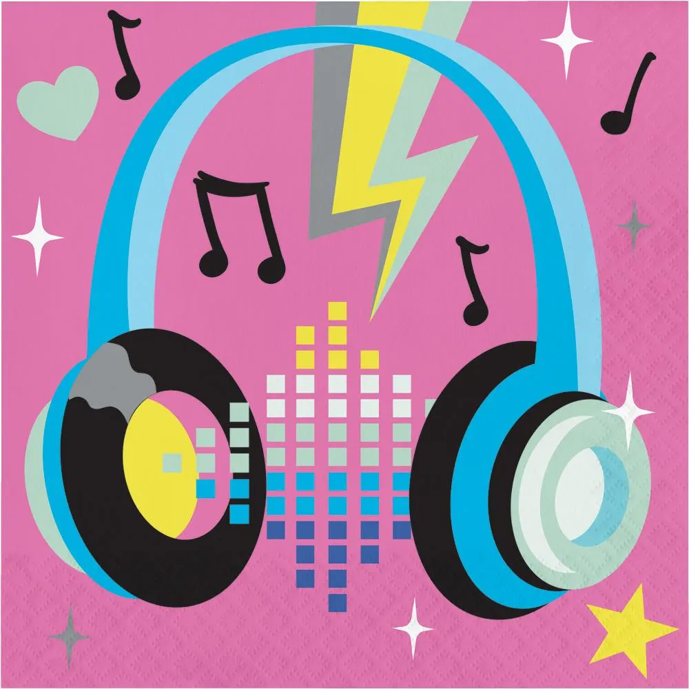 Bulk Birthday Beats Disco Party Headphone Napkins (Case of 192)