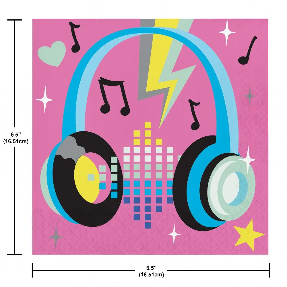 Bulk Birthday Beats Disco Party Headphone Napkins (Case of 192)