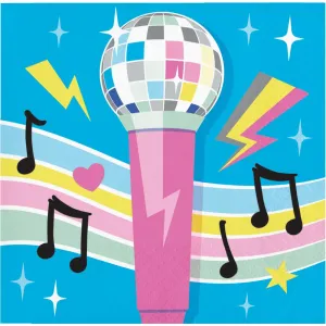 Bulk Birthday Beats Disco Party Microphone Paper Beverage Napkins (Case of 192)