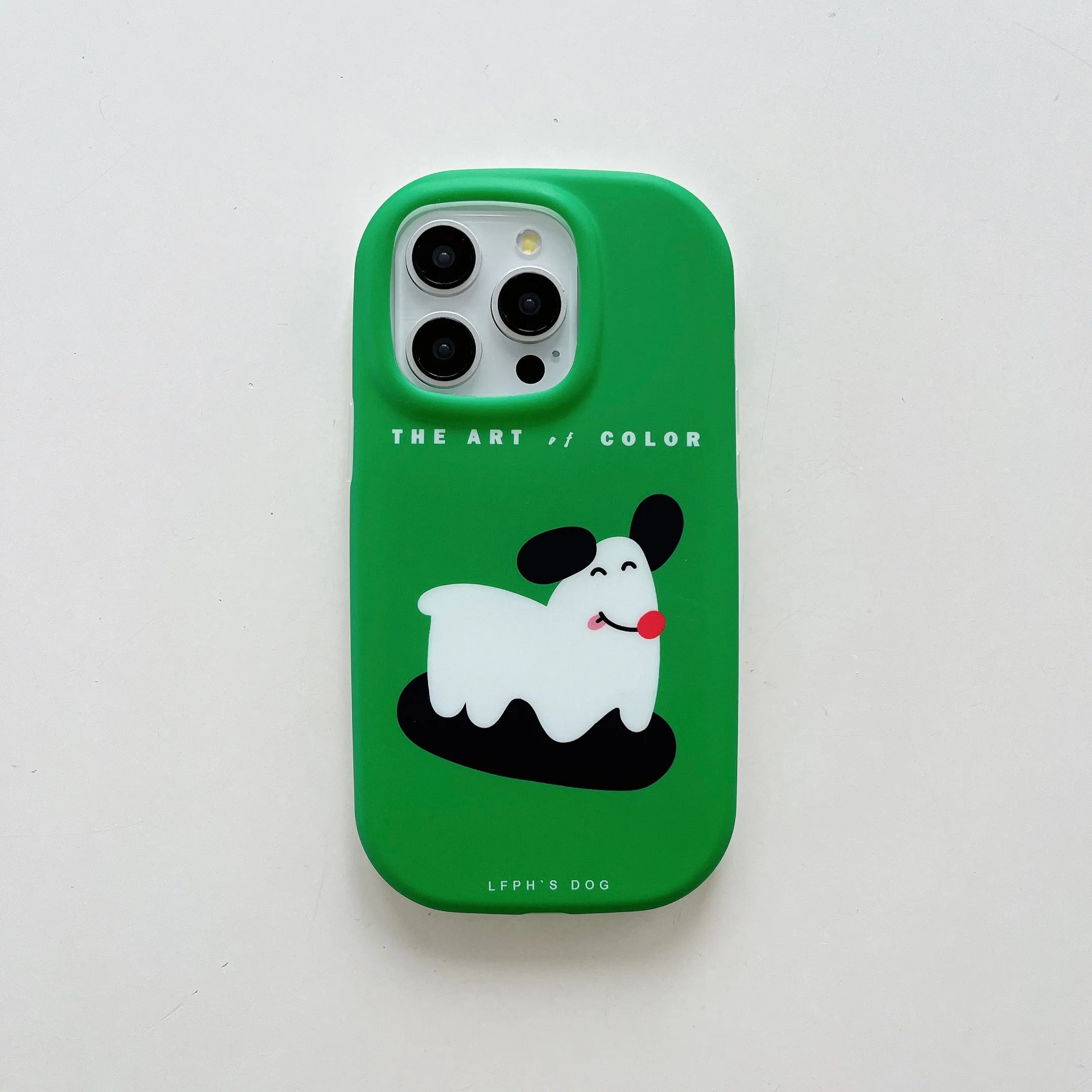 Cute Designer Silicon Oval Shape Case for iPhone ( The Art Of Dog )