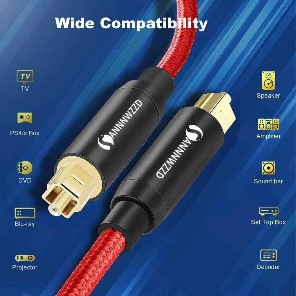 Digital Optical Audio Cable Toslink SPDIF Coaxial Cable for Amplifiers Blu-ray Player Xbox 360 Soundbar Fiber Cable