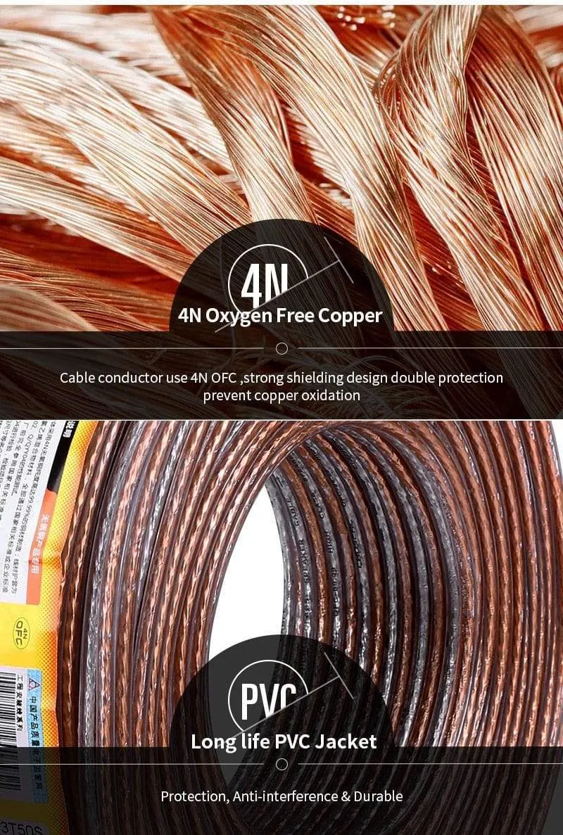 DIY HIFI Loud Speaker Audio Cable Wire Oxygen Free Cooper Speaker Wire DIY 50/100/150/200 Core For home Theater