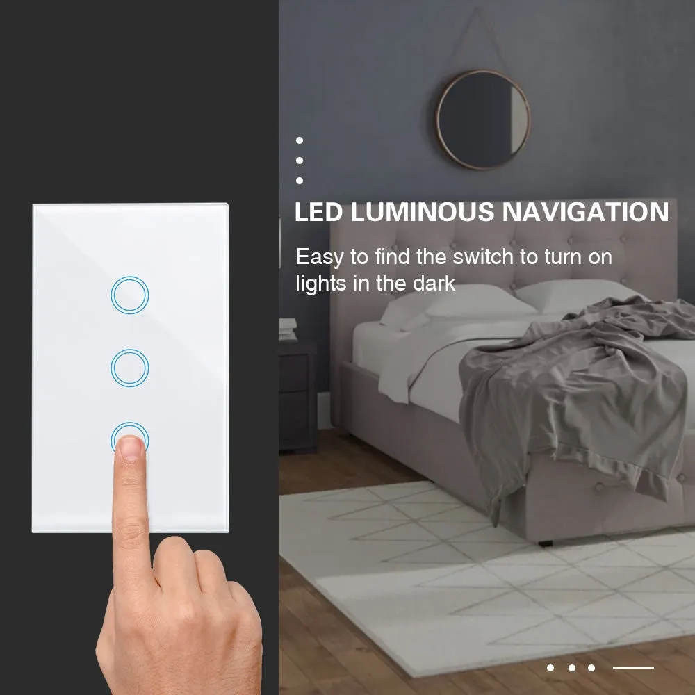 EACHEN WiFi Smart Touch Switch-L-US - Gold (NO NEUTRAL REQUIRED) (EWelink APP)