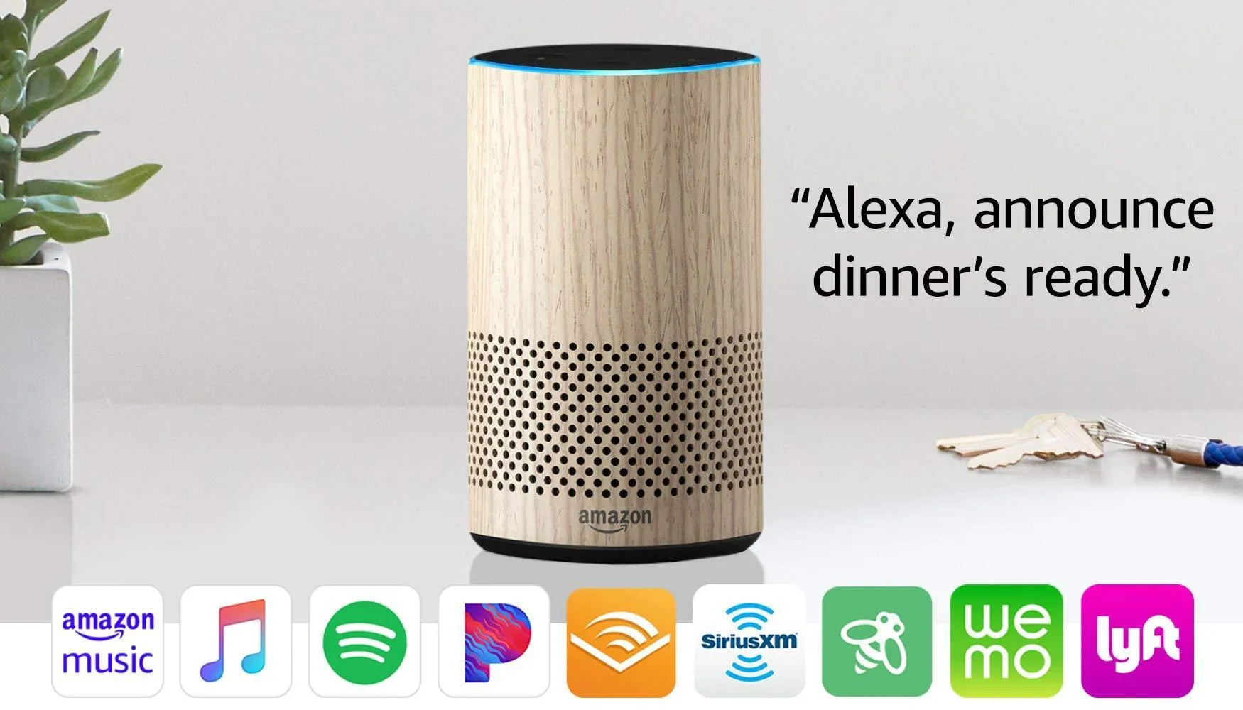 Echo (2nd Generation) - Smart speaker with Alexa - Limited Edition Oak Finish