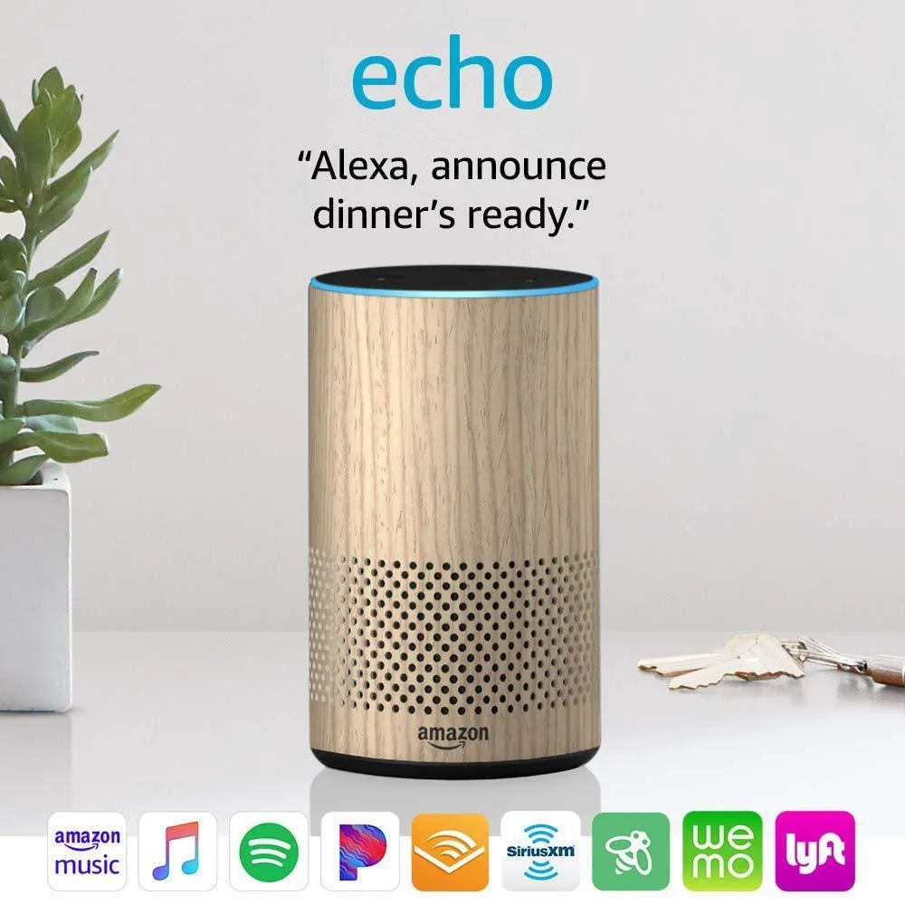 Echo (2nd Generation) - Smart speaker with Alexa - Limited Edition Oak Finish