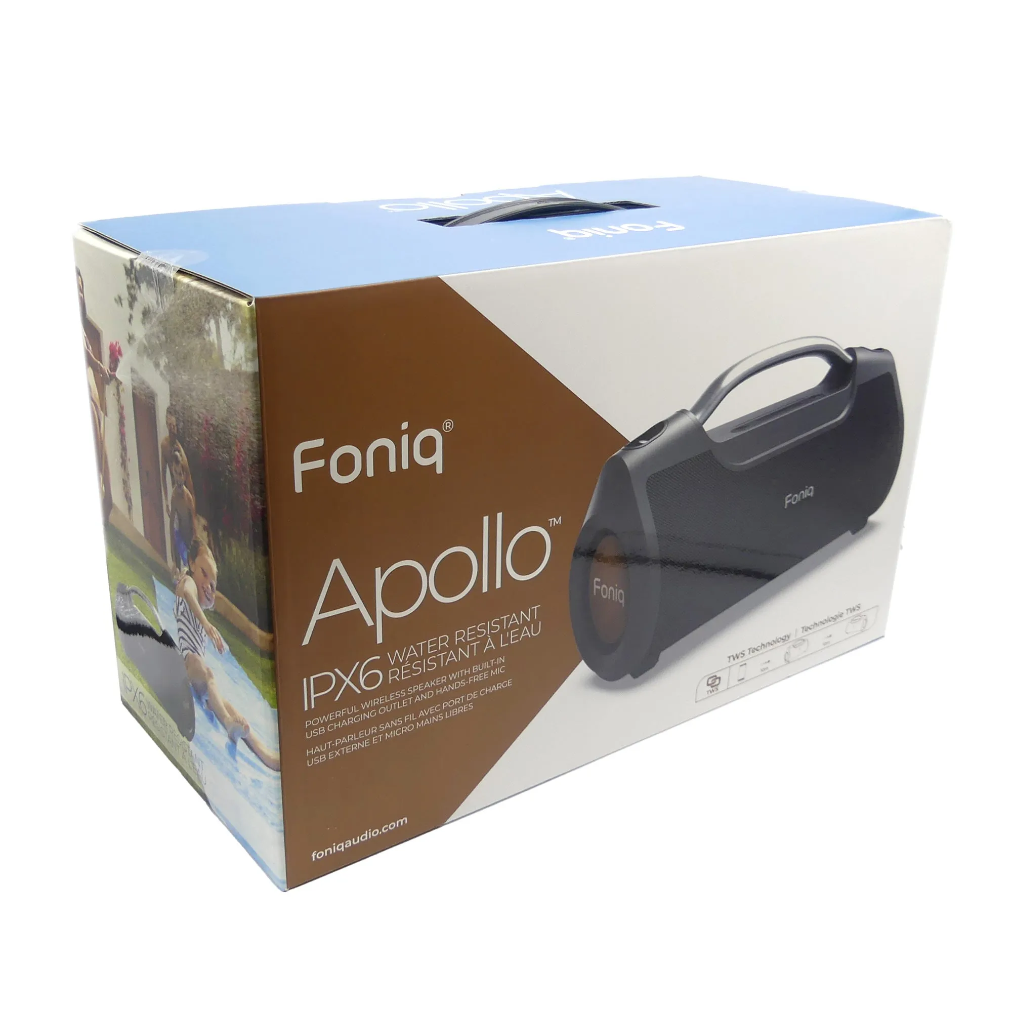 Foniq Apollo Portable TWS Bluetooth Speaker with Built-in Power Bank and USB/AUX Inputs - 15-09441