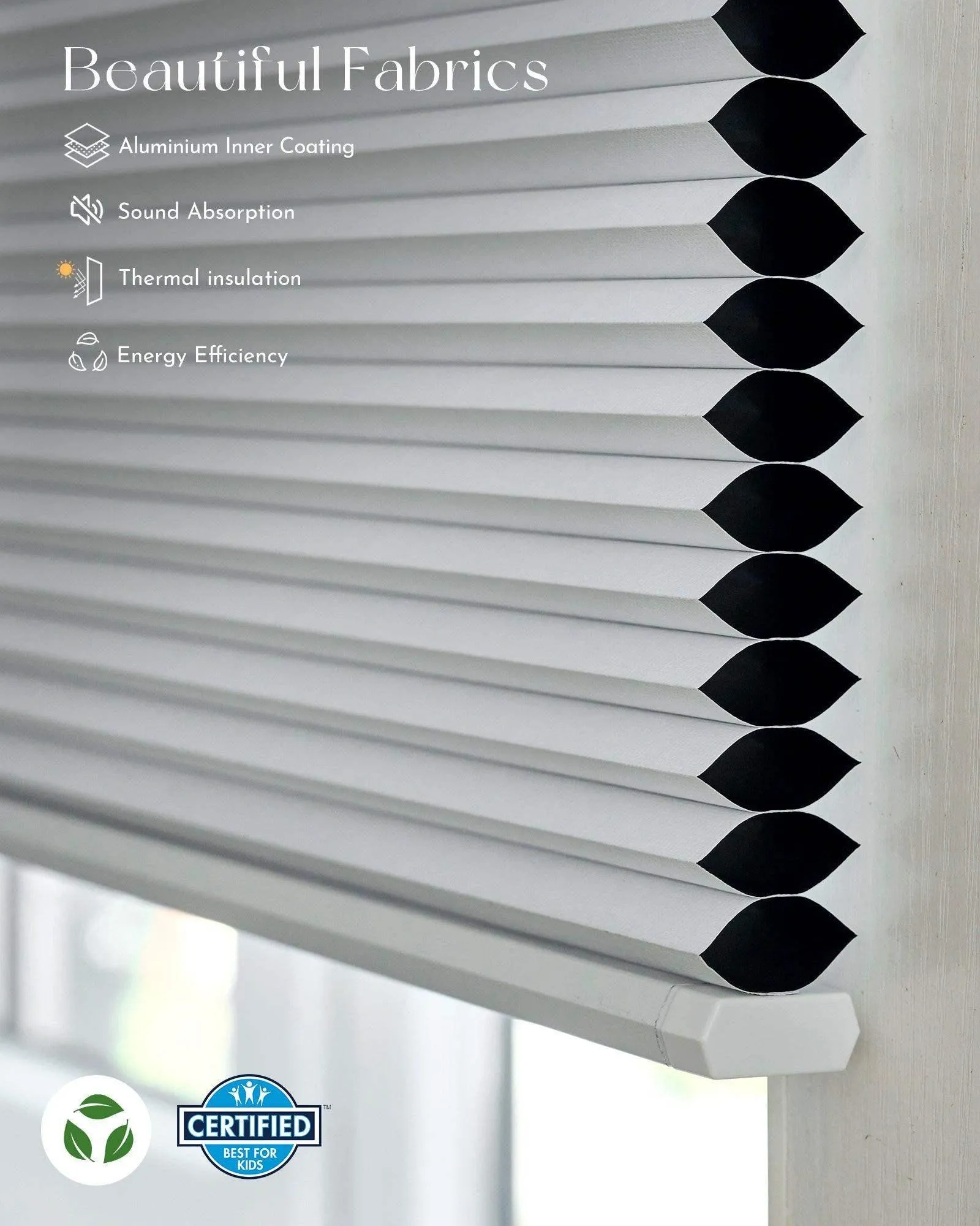 Graywind Smart Zigbee Cellular Shades | Blackout Series | Customizable