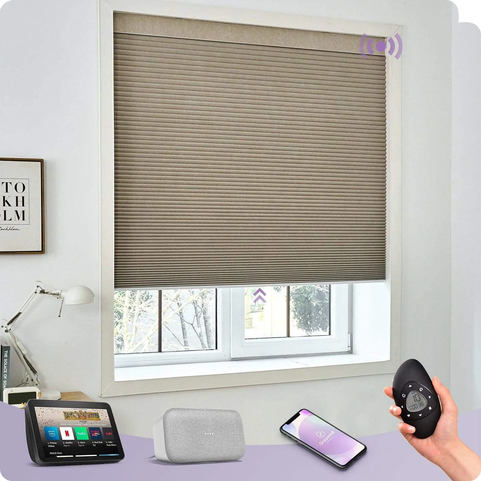 Graywind Smart Zigbee Cellular Shades | Blackout Series | Customizable