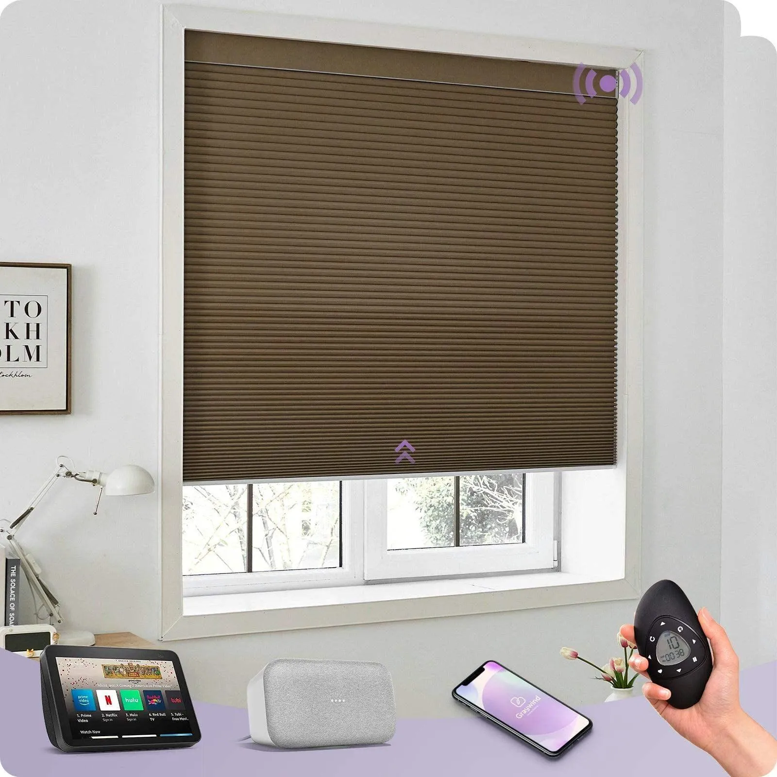 Graywind Smart Zigbee Cellular Shades | Blackout Series | Customizable