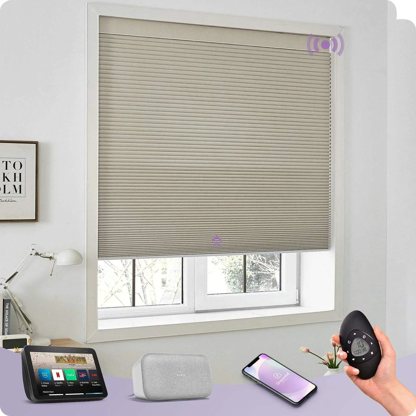 Graywind Smart Zigbee Cellular Shades | Blackout Series | Customizable