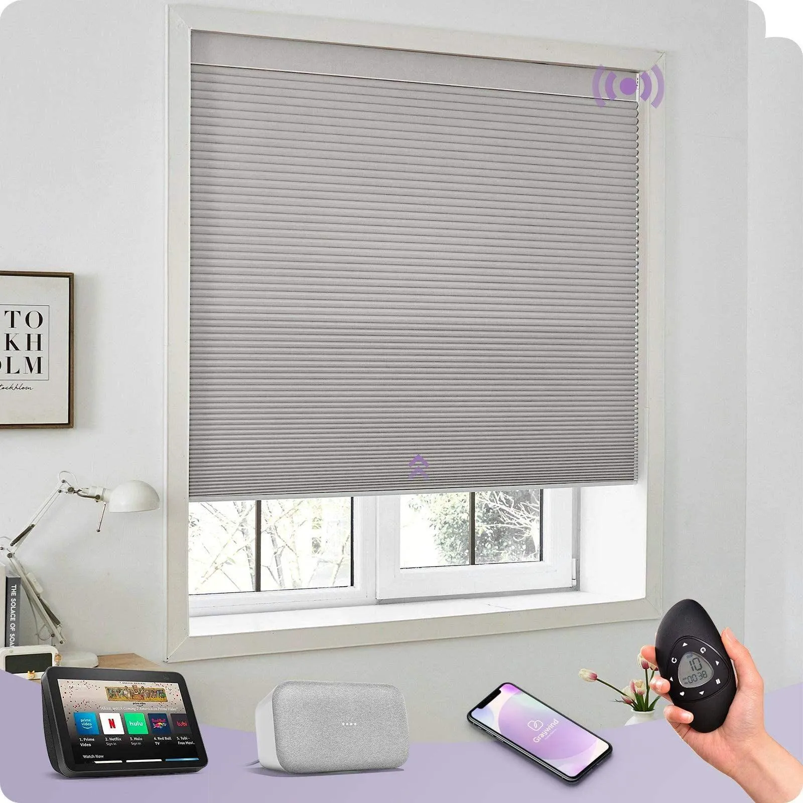 Graywind Smart Zigbee Cellular Shades | Blackout Series | Customizable