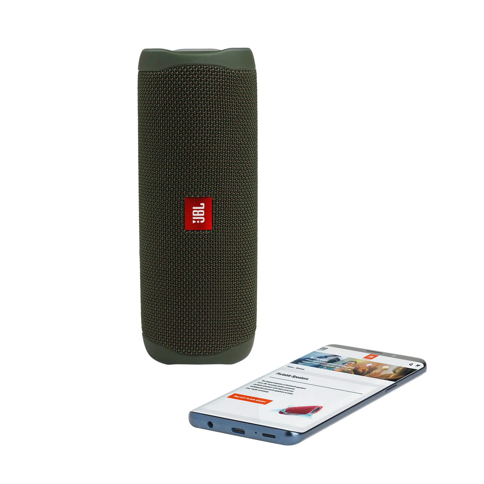 JBL Flip 5 Portable Waterproof Bluetooth Speaker - Green (Refurbished)