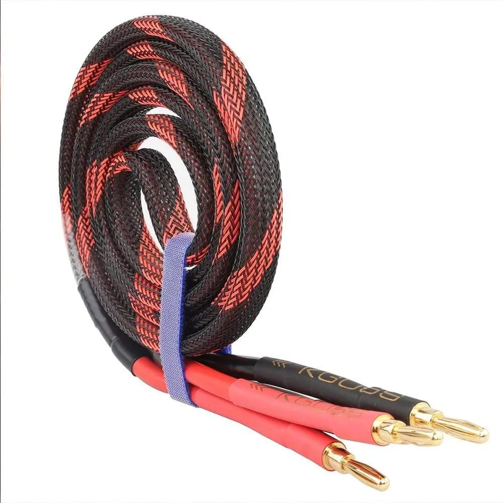 K600 DIY HiFi Speaker Audio Cable Banana Plug Cable Golden Plated Audiophile Oxygen free copper Amplifier Speaker Wire Cab