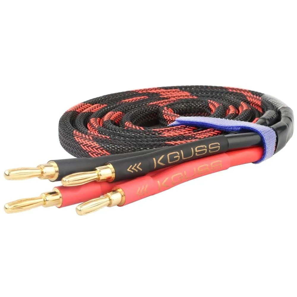 K600 DIY HiFi Speaker Audio Cable Banana Plug Cable Golden Plated Audiophile Oxygen free copper Amplifier Speaker Wire Cab