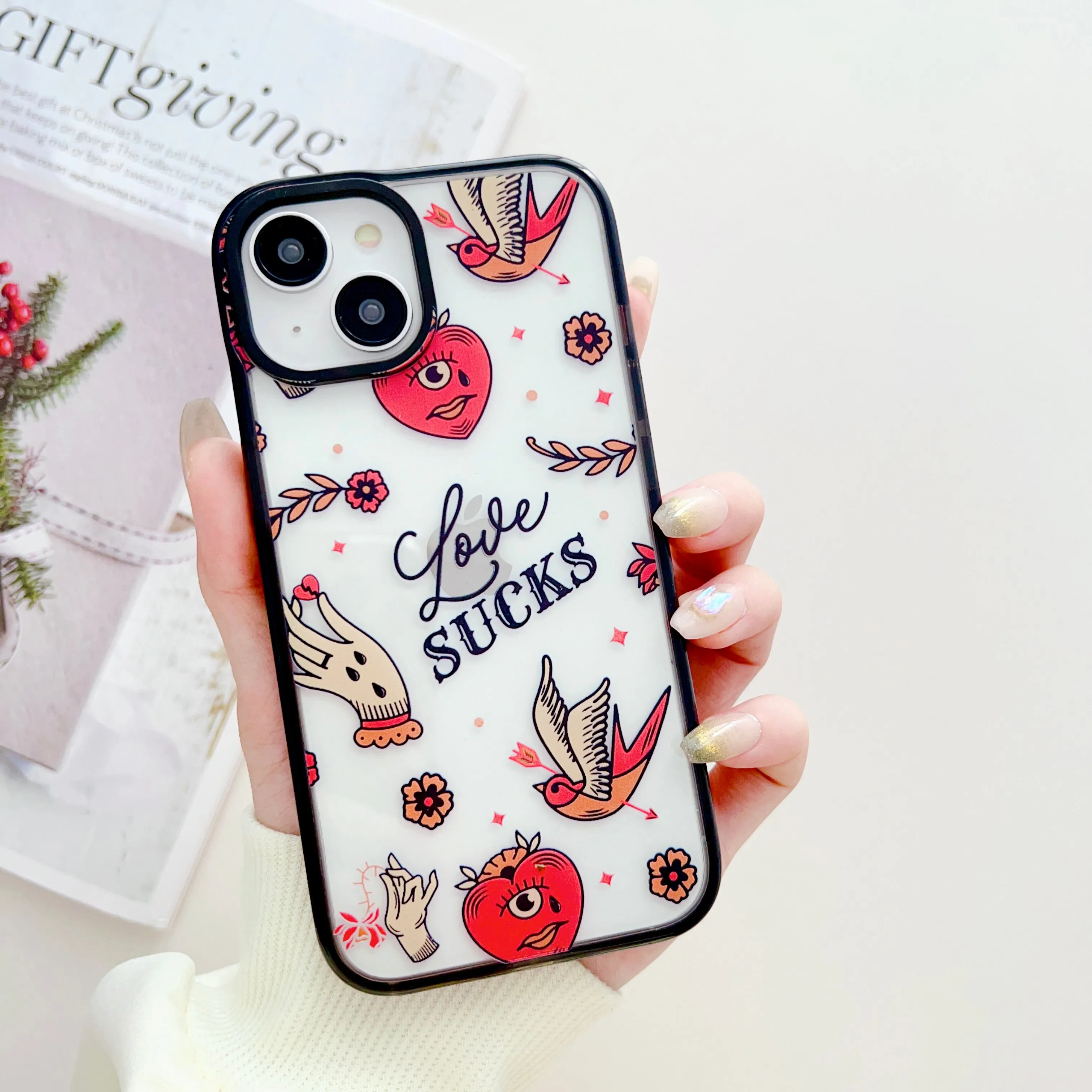 Love Sucks ! Designer Transparent Impact Proof Silicon Case for iPhone