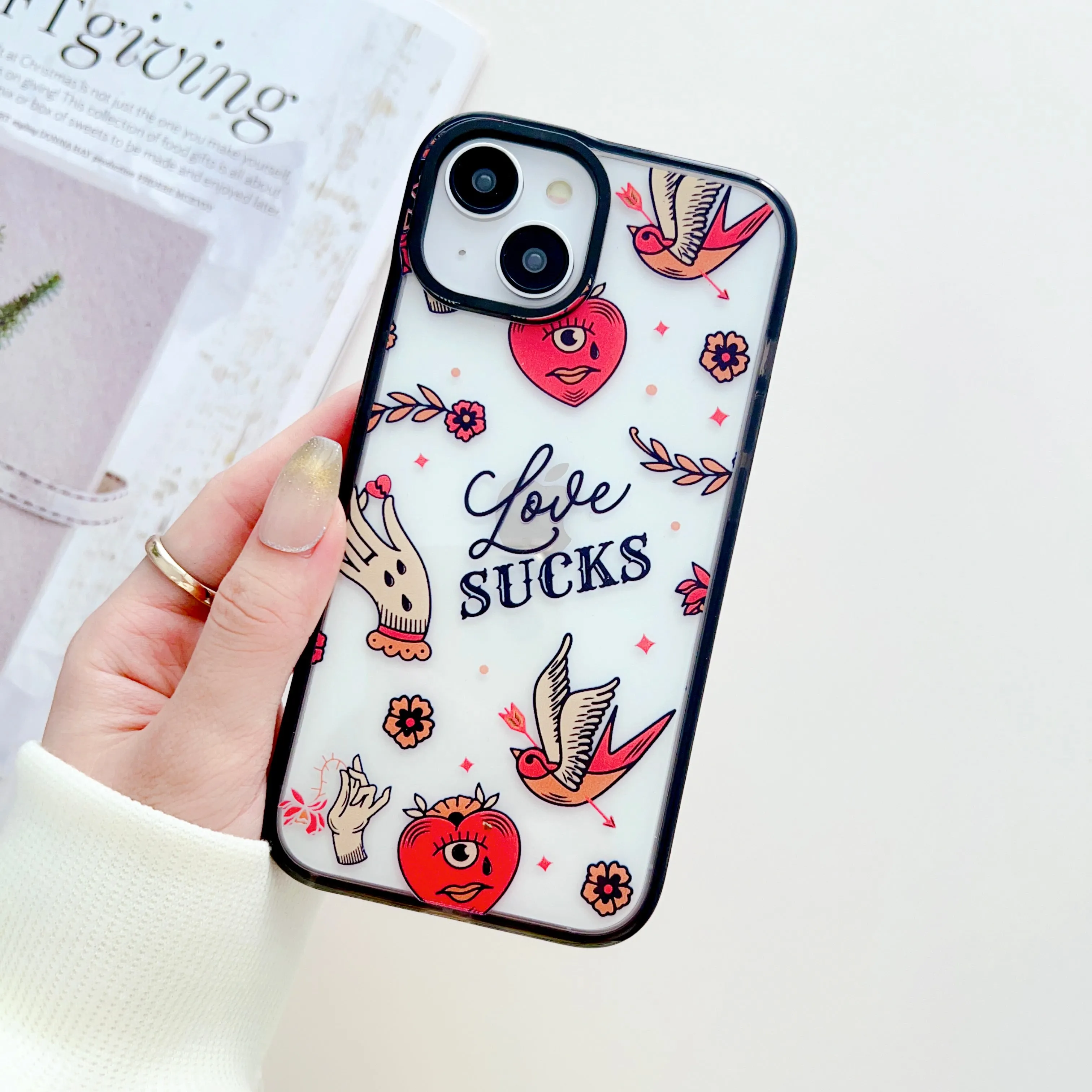 Love Sucks ! Designer Transparent Impact Proof Silicon Case for iPhone