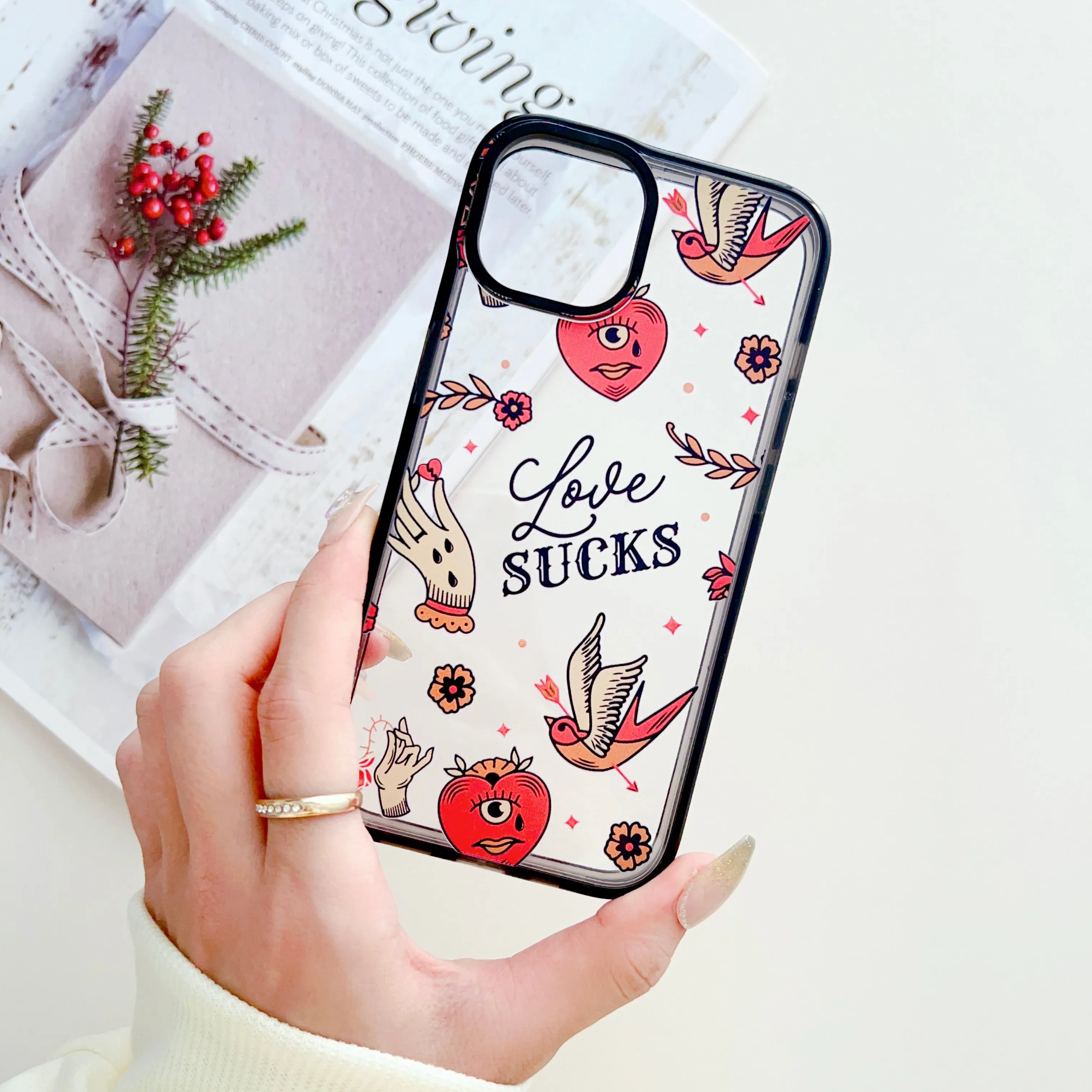 Love Sucks ! Designer Transparent Impact Proof Silicon Case for iPhone