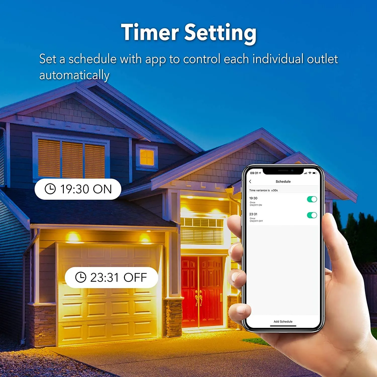 Outdoor Smart Wi-Fi Plug Heavy Duty Timer Compatible Function 2 PACK BN-LINK