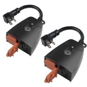 Outdoor Smart Wi-Fi Plug Heavy Duty Timer Compatible Function 2 PACK BN-LINK