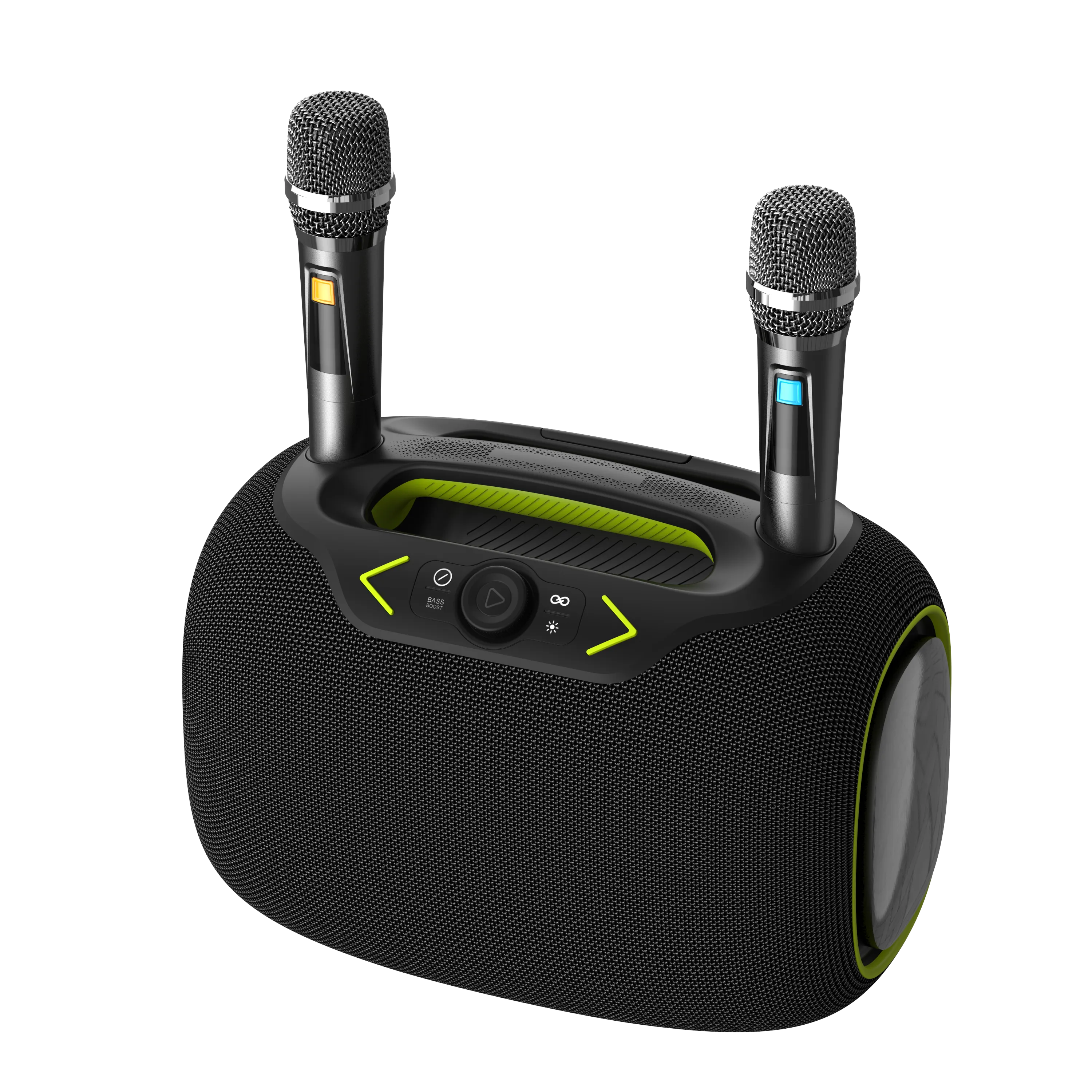 Party Box-Wireless 120W Portable Bluetooth Speaker Karaoke with a Tripod & Two Microphones, Black