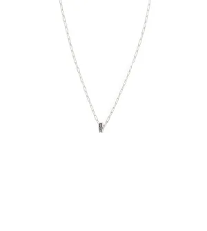 Protection : Heart Beat Super Fine Clip Chain Necklace White Gold