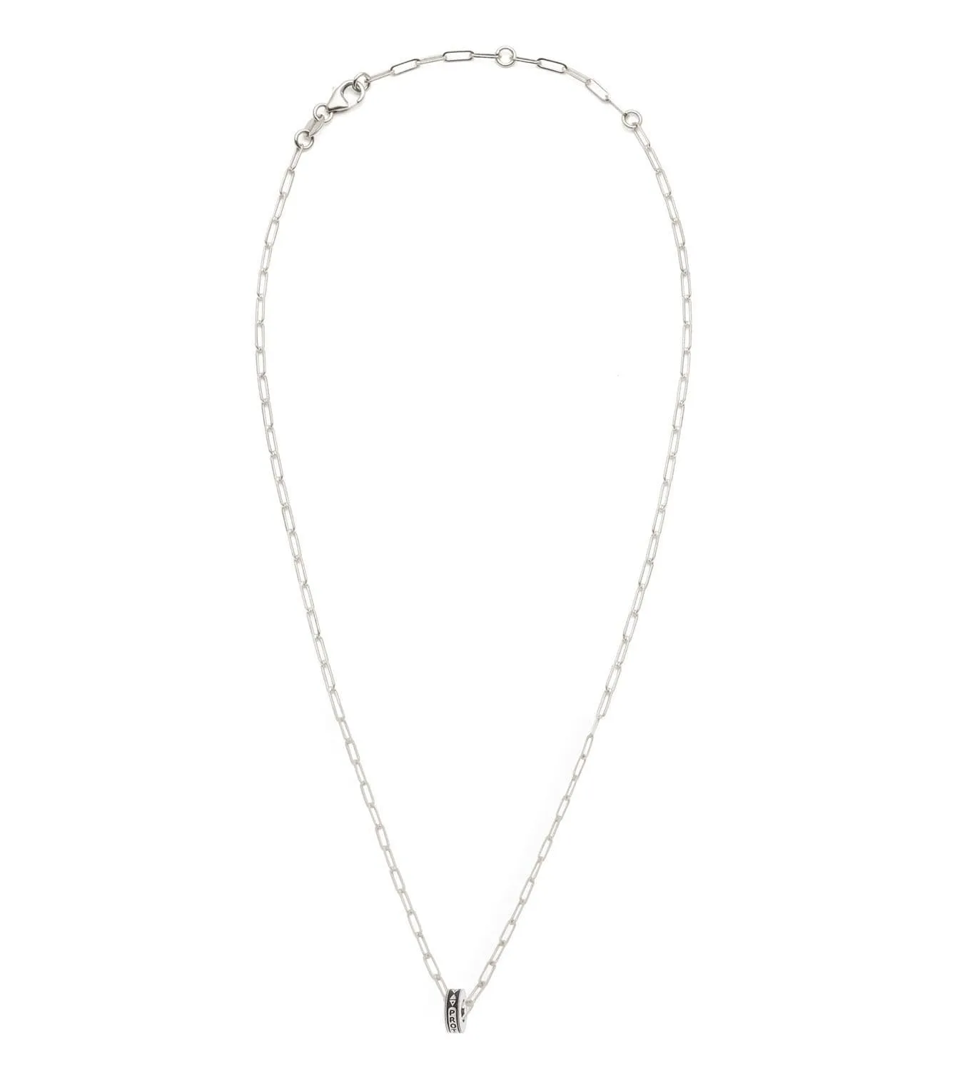 Protection : Heart Beat Super Fine Clip Chain Necklace White Gold