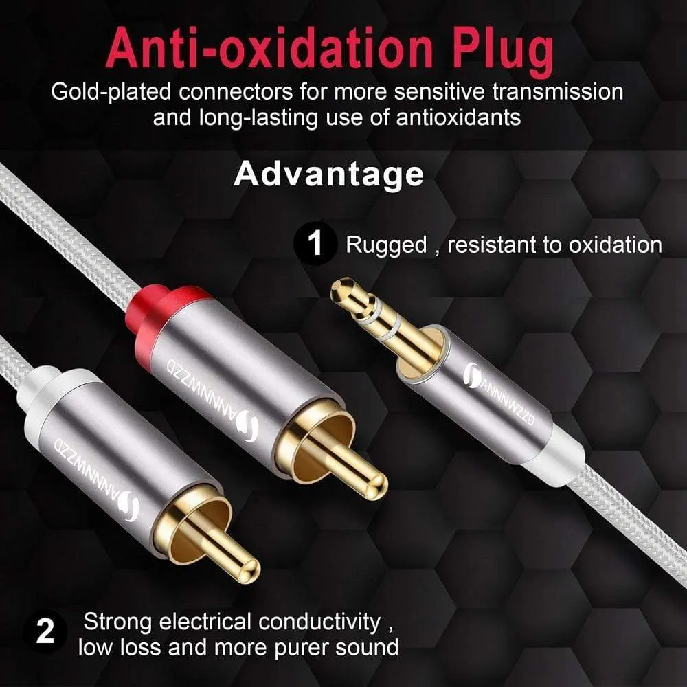 RCA Cable Jack 3.5 to 2 RCA Cable 3.5mm Jack to 2RCA Male Splitter Aux Cable 1M 2M 3M 5M for HDTV PC Amplifiers DVD Speaker Wire