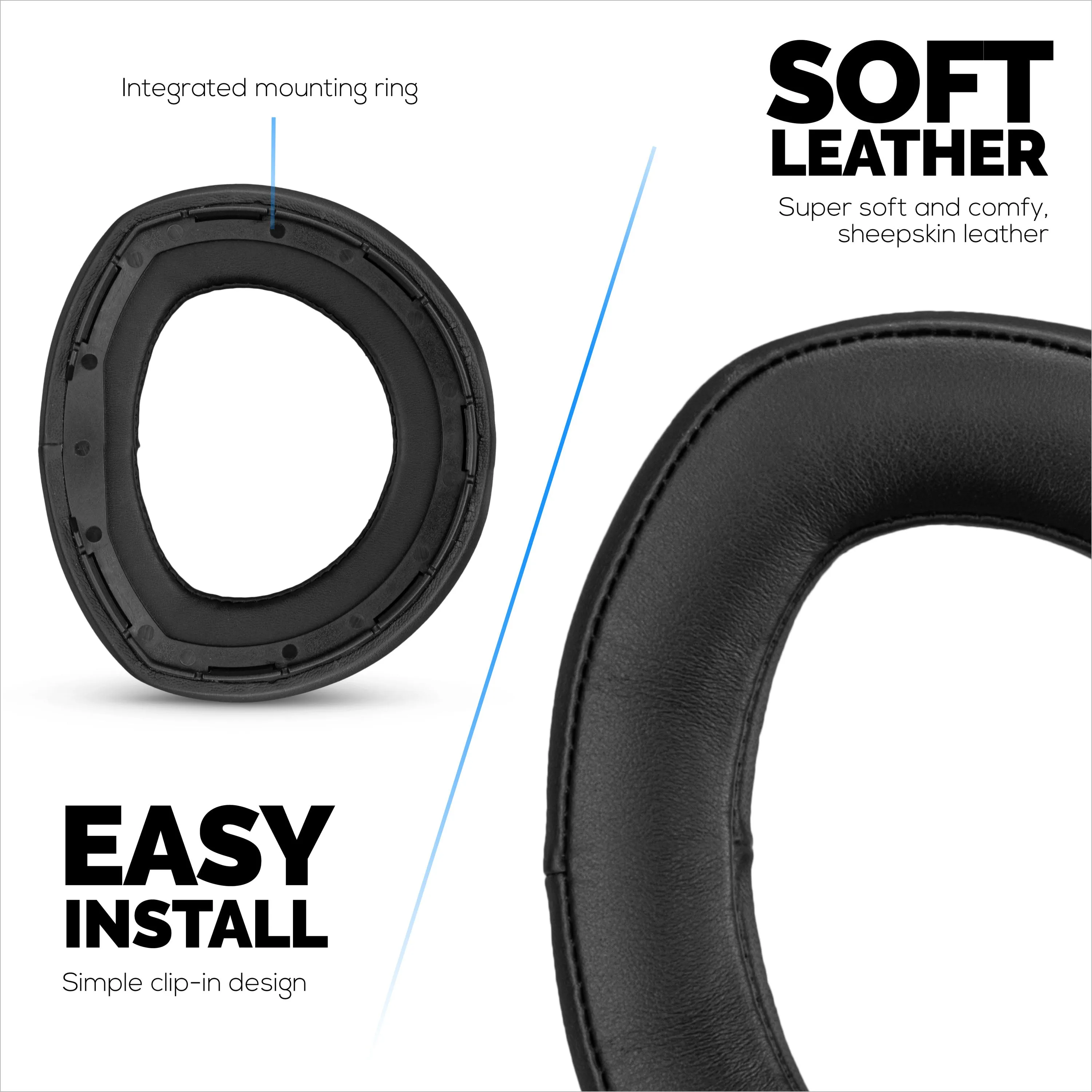 Sheepskin Earpads for SENNHEISER HD800 & HD800S Headphones, High Quality, Soft Real Leather & Memory Foam