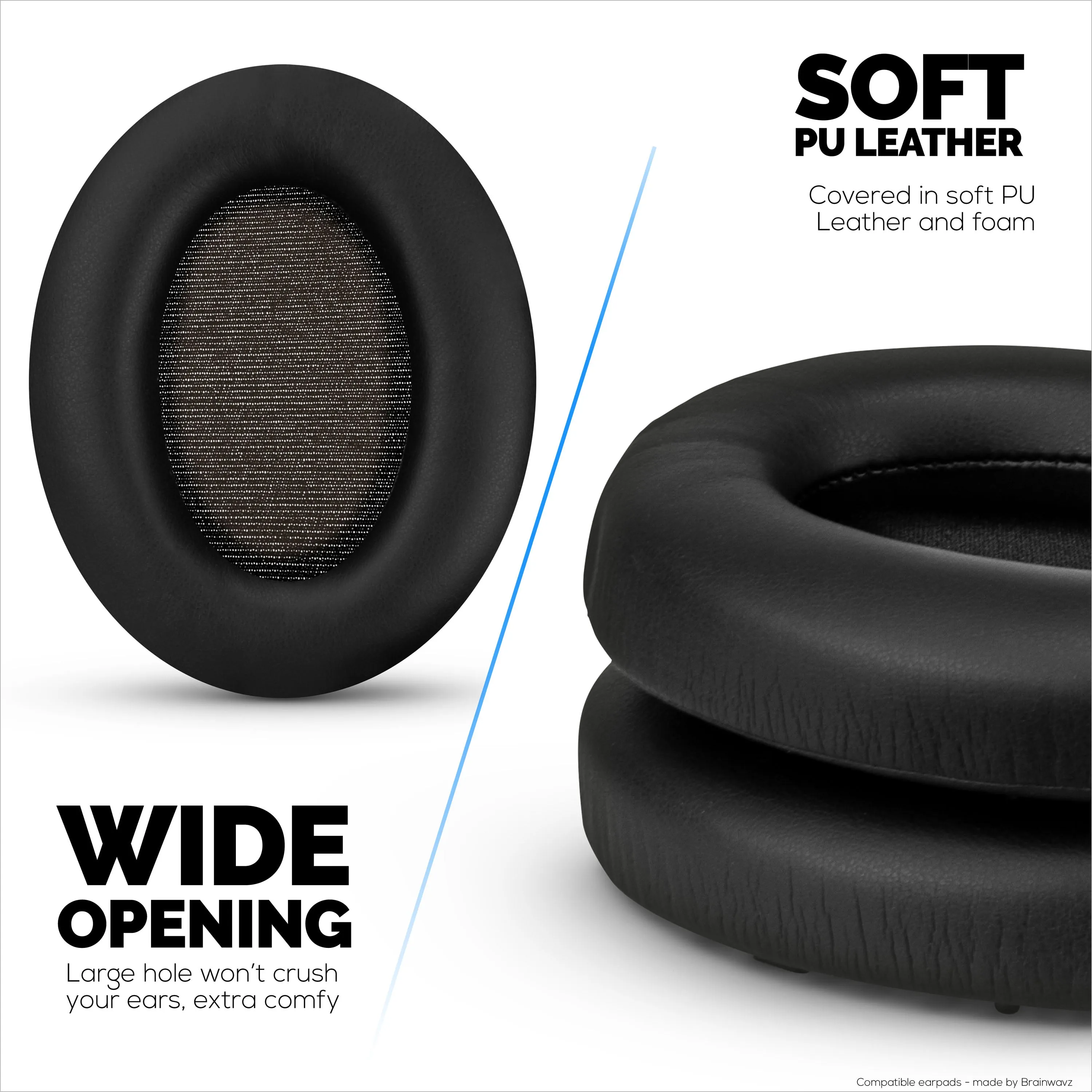 Sony WH-1000XM3 Replacement Earpads - Soft PU Leather & Memory Foam Ear Pad Cushions For Extra Comfort, Easy & Quick Installation