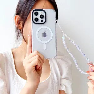 Transparent Silicon Impact Case for iPhone With Magsafe And Heart Charm