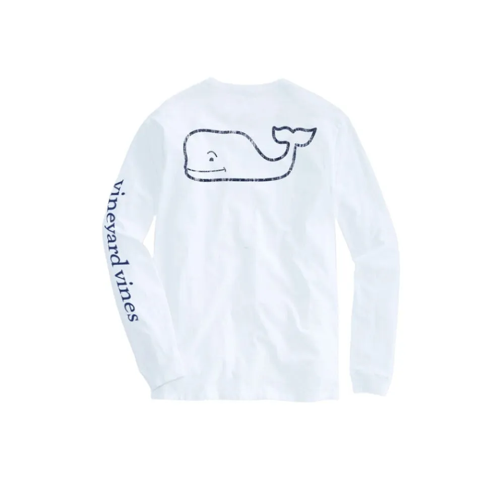 Vineyard Vines Mens Vintage Whale Pocket Long-Sleeve T-Shirt