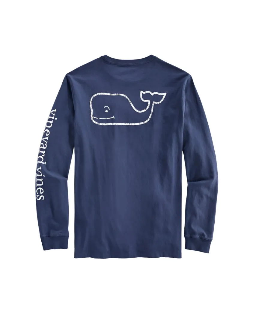 Vineyard Vines Mens Vintage Whale Pocket Long-Sleeve T-Shirt