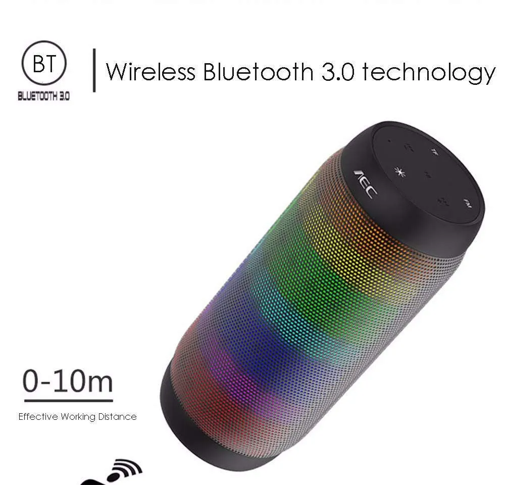 Waterproof LED Light Portable Bluetooth Speaker BQ - 615