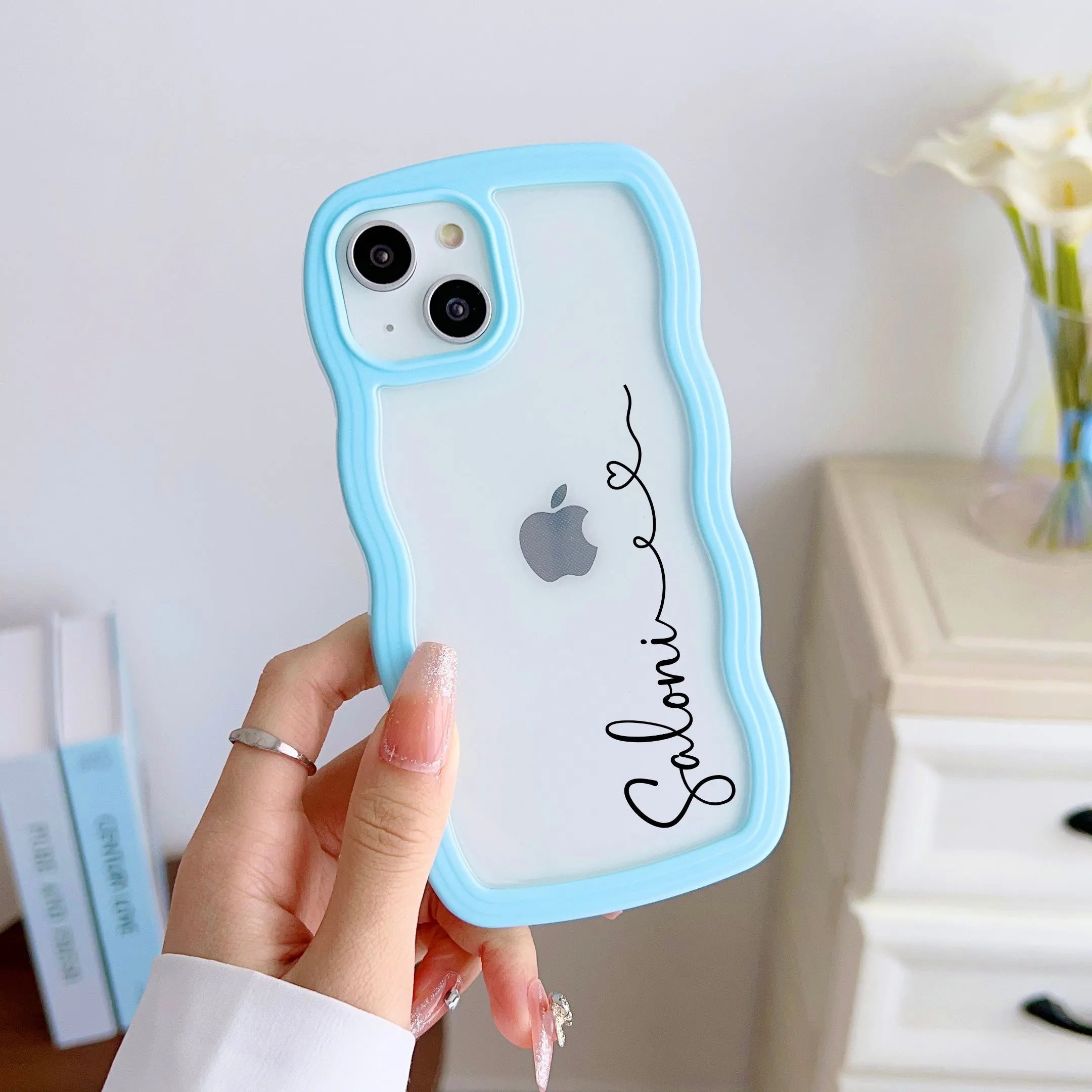 Wawy Style Customised Silicon Case for iPhone  ( Sea Blue )