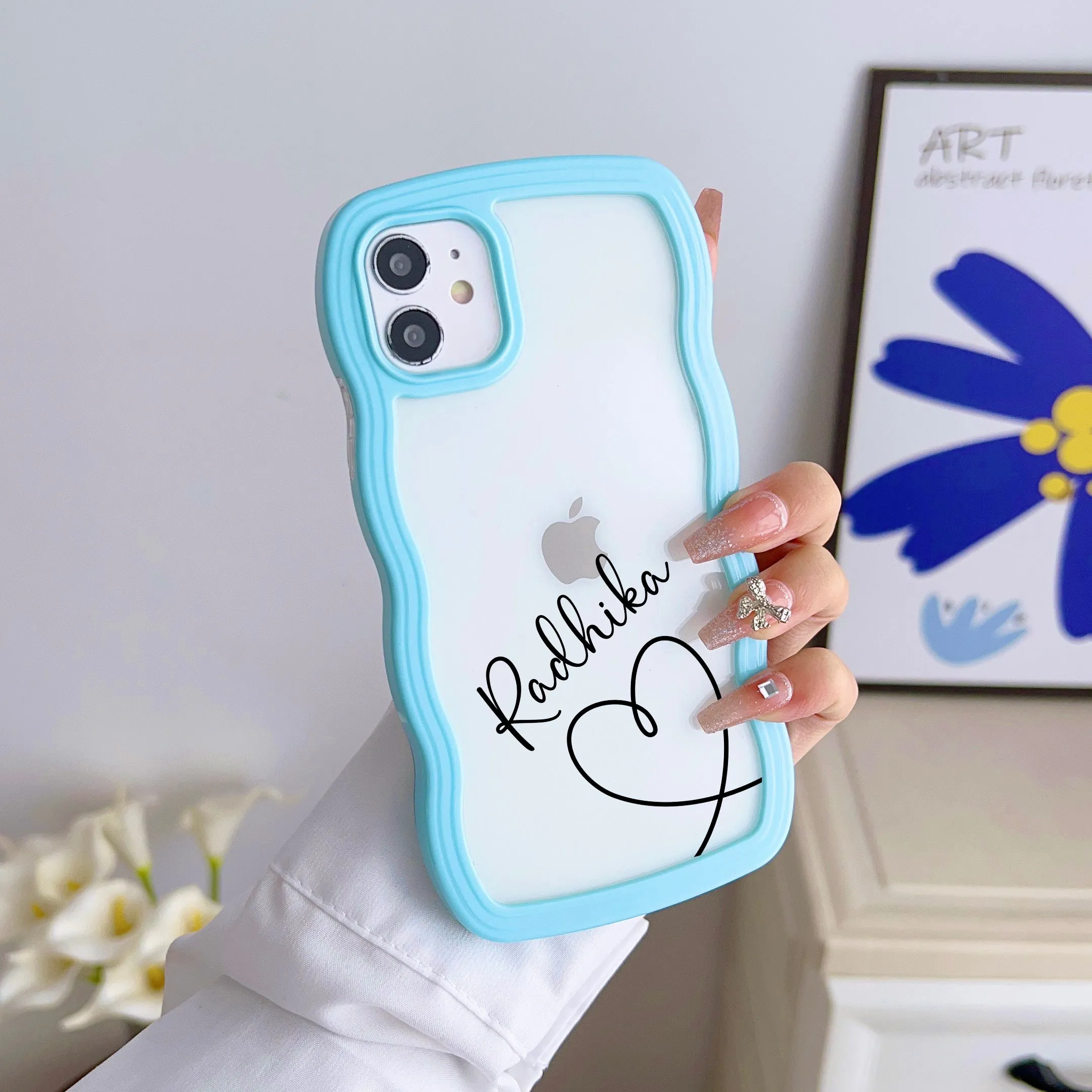 Wawy Style Customised Silicon Case for iPhone  ( Sea Blue )