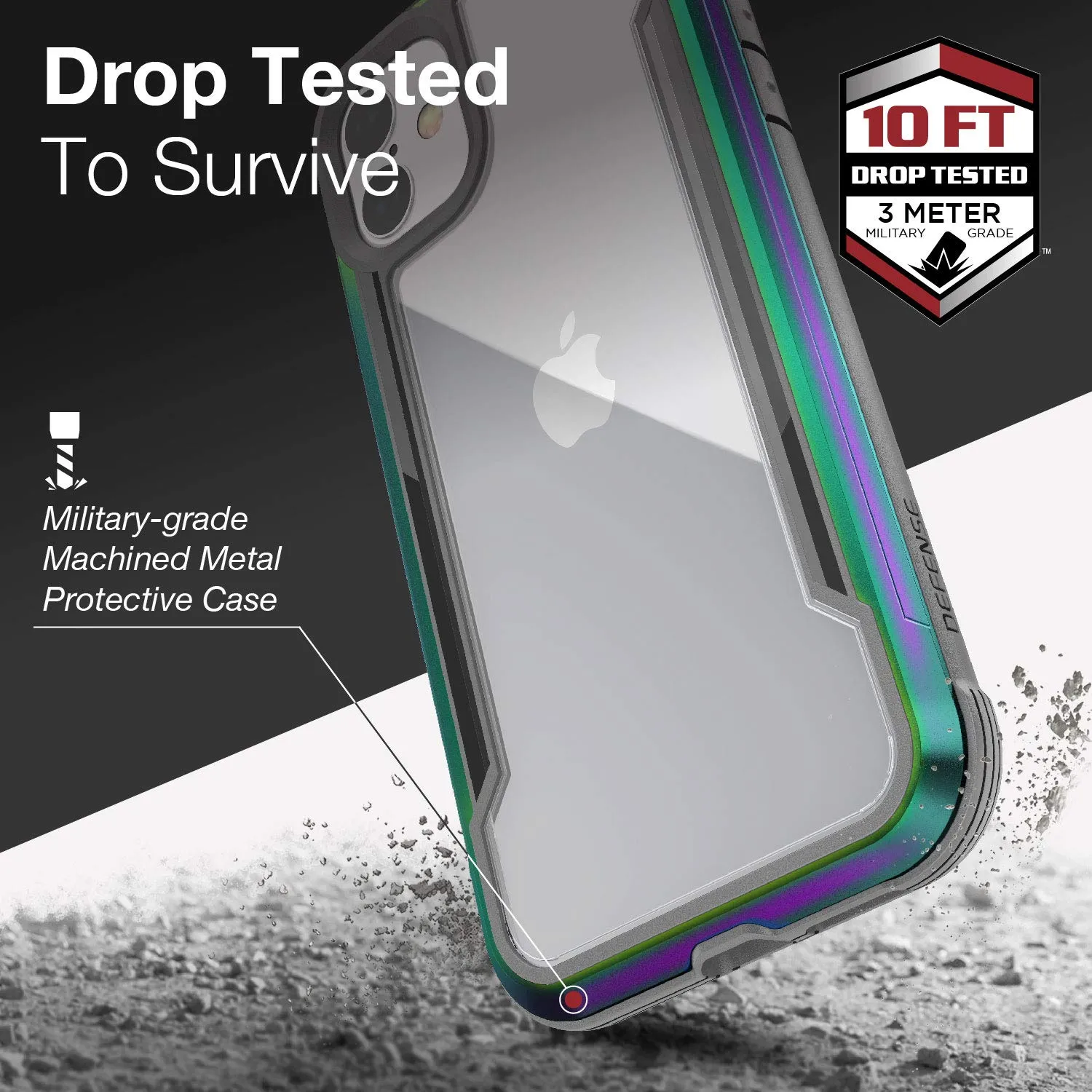 X-Doria Defense Shield Military Grade Anodized Aluminum TPU PC Durable Case Cover for Apple iPhone