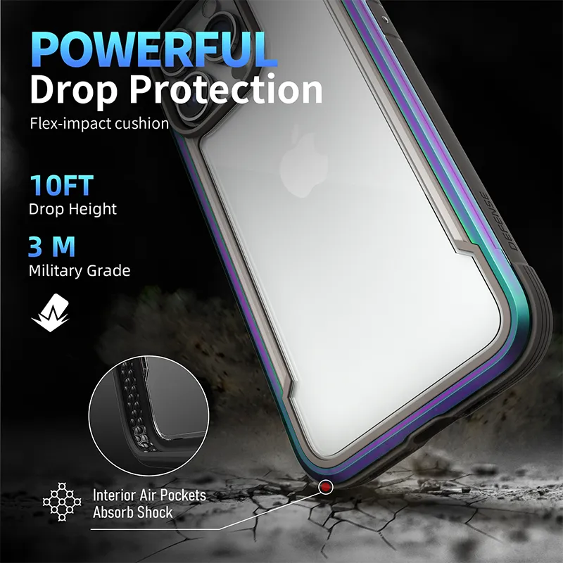 X-Doria Defense Shield Military Grade Anodized Aluminum TPU PC Durable Case Cover for Apple iPhone